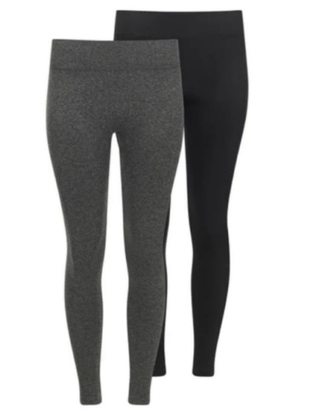 Two (2) Pairs Lemon Fleece Lined Leggings Black and Grey Medium NWOT